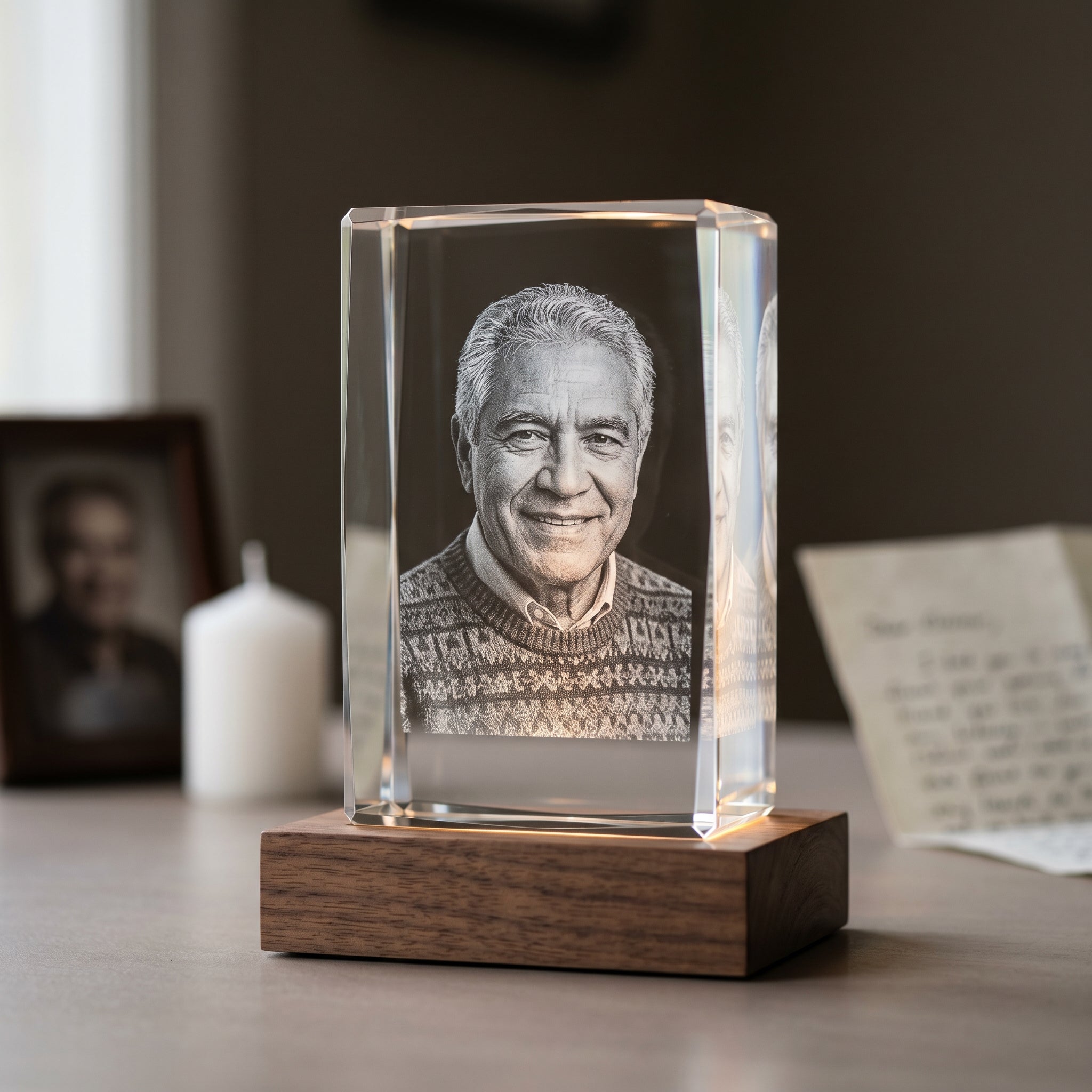 Beyond Memories 3D Memory Crystal, first anniversary of death gift
