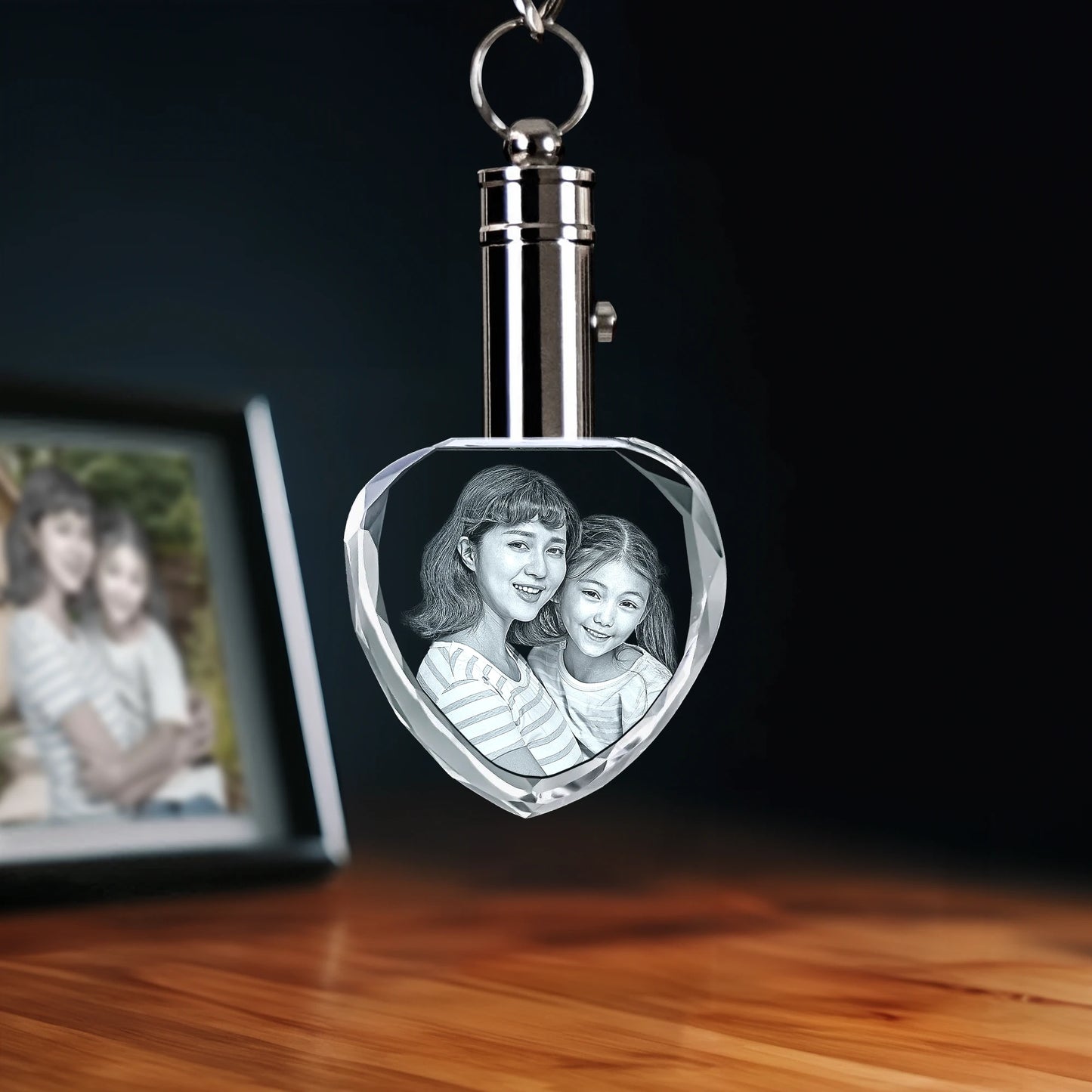 2D Crystal Photo Keychain - Heart - Beyond Memories - 67606274
