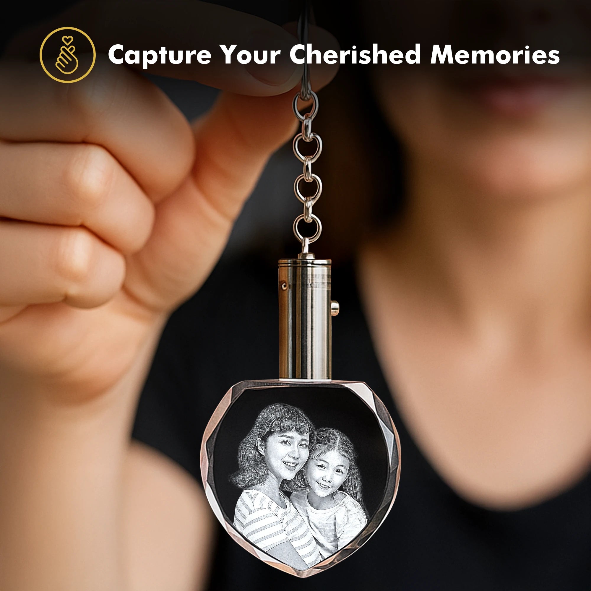 Mother’s Guiding Hand Crystal Keychain - Octagon - Beyond Memories