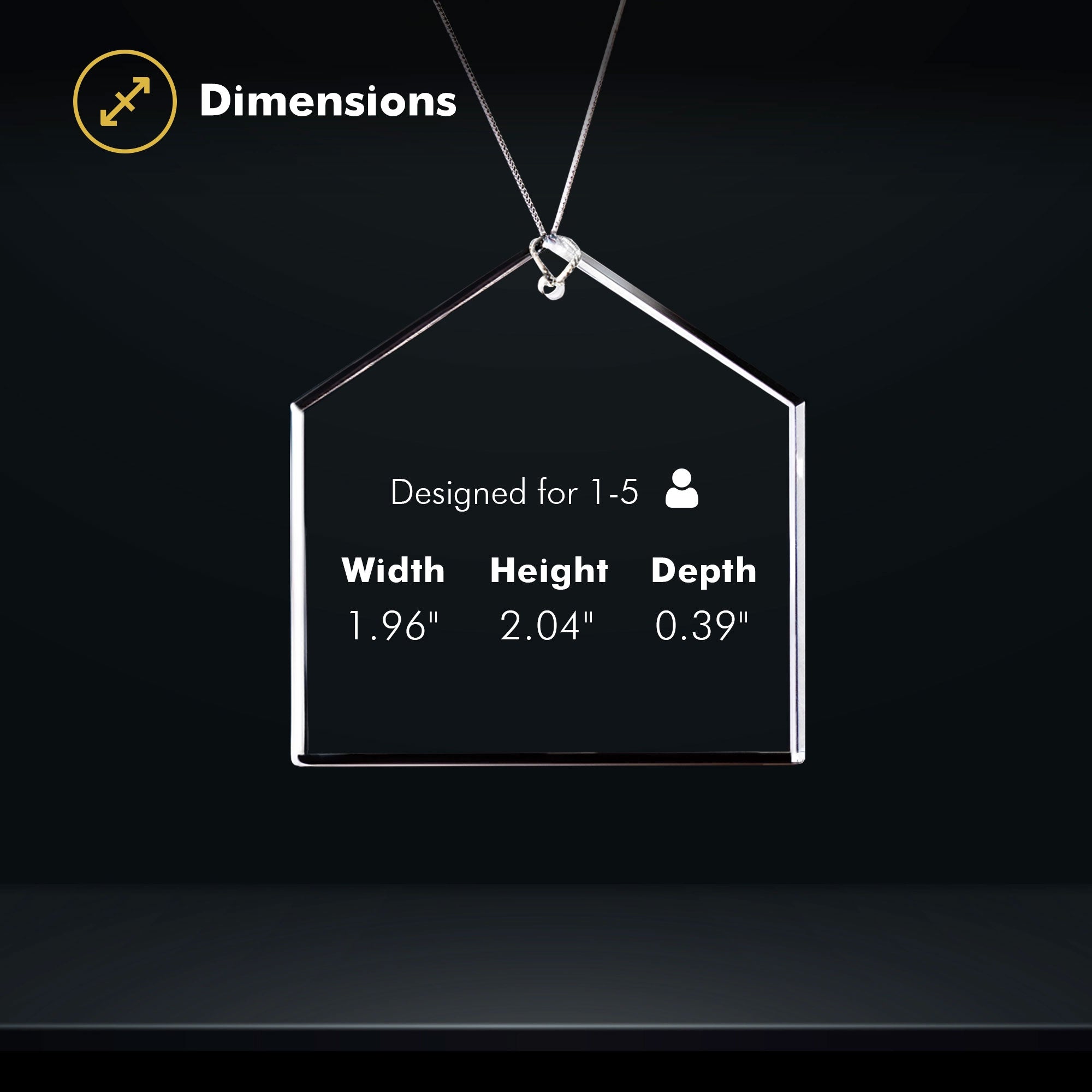 Crystal Ornament - House - Size
