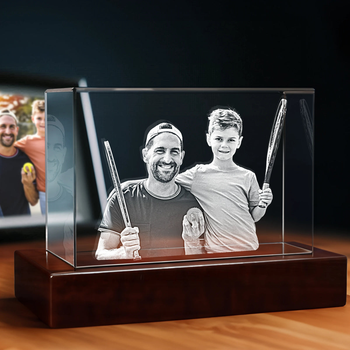 3D Crystal Engraving for Dad - Rectangle - Beyond Memories - 29516492