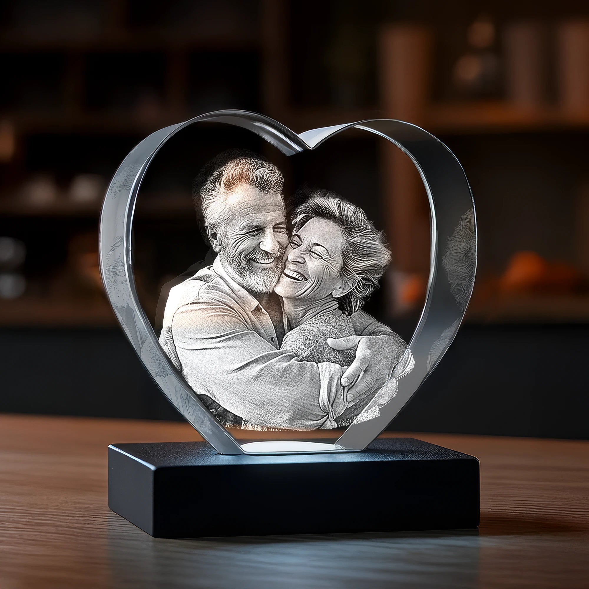 3D Memory Crystal™ - Tabletop - Heart - Wedding - Beyond Memories