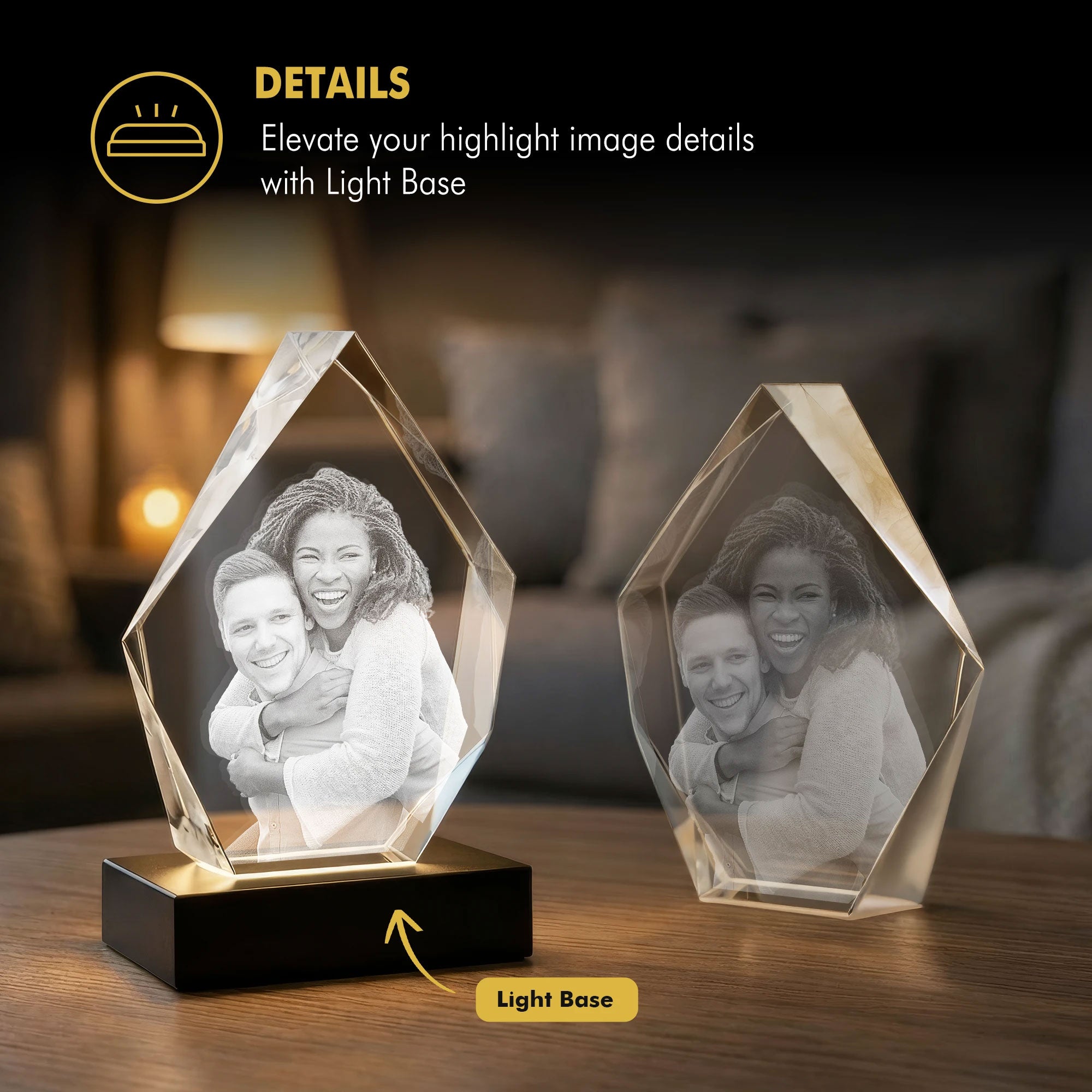 Beyond Memories - High Optical Crystal Clear K9 Glass and 4K Ultra HD Laser Engraving