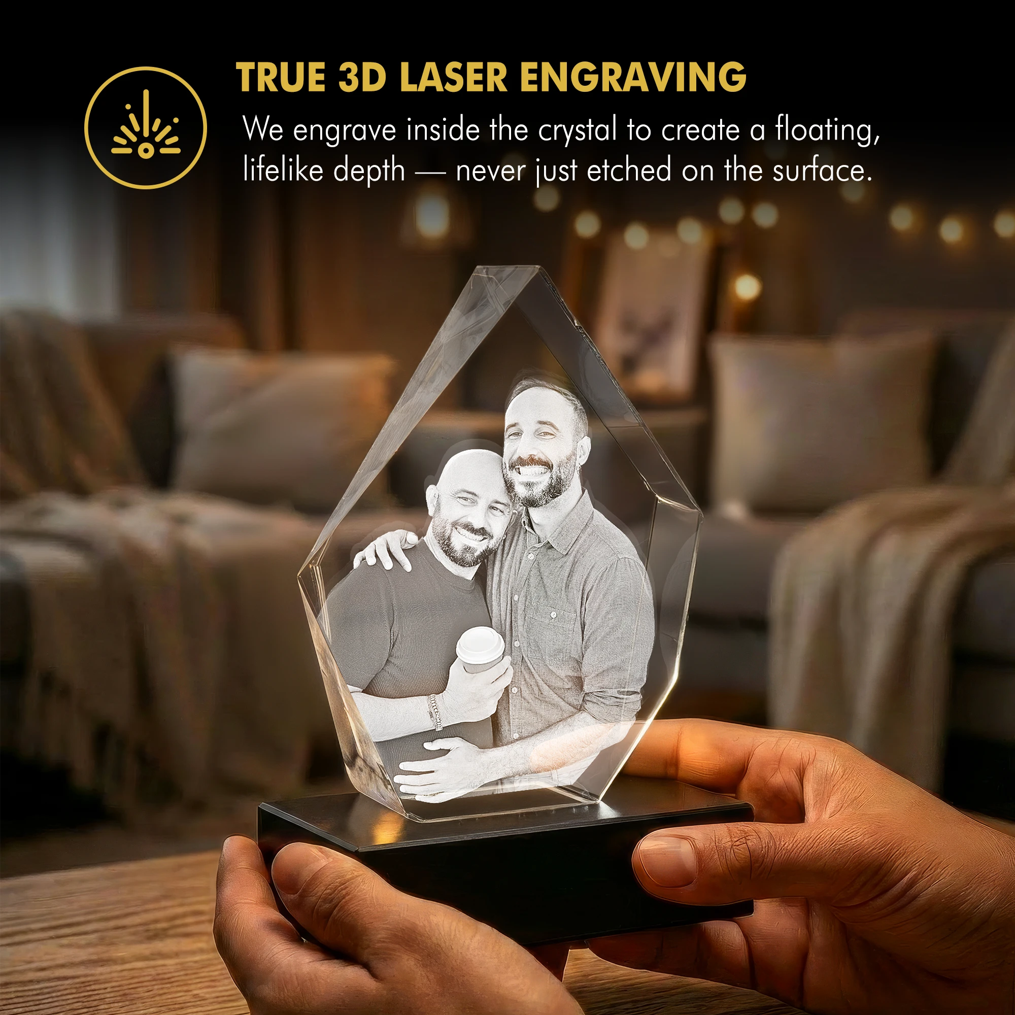 3D Memory Crystal™ - Hexagon - For Mom - Beyond Memories