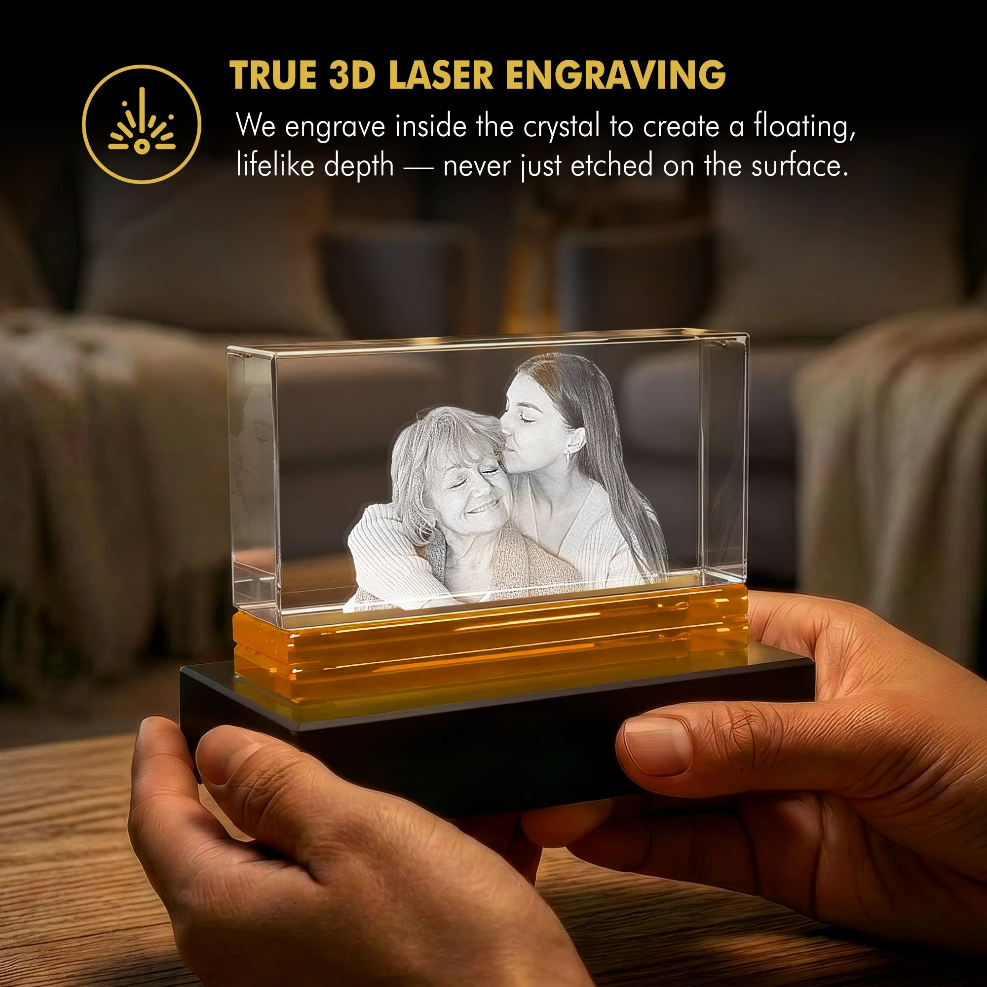 3D Memory Crystal™ - Tabletop - Rectangle - Jewel - Beyond Memories