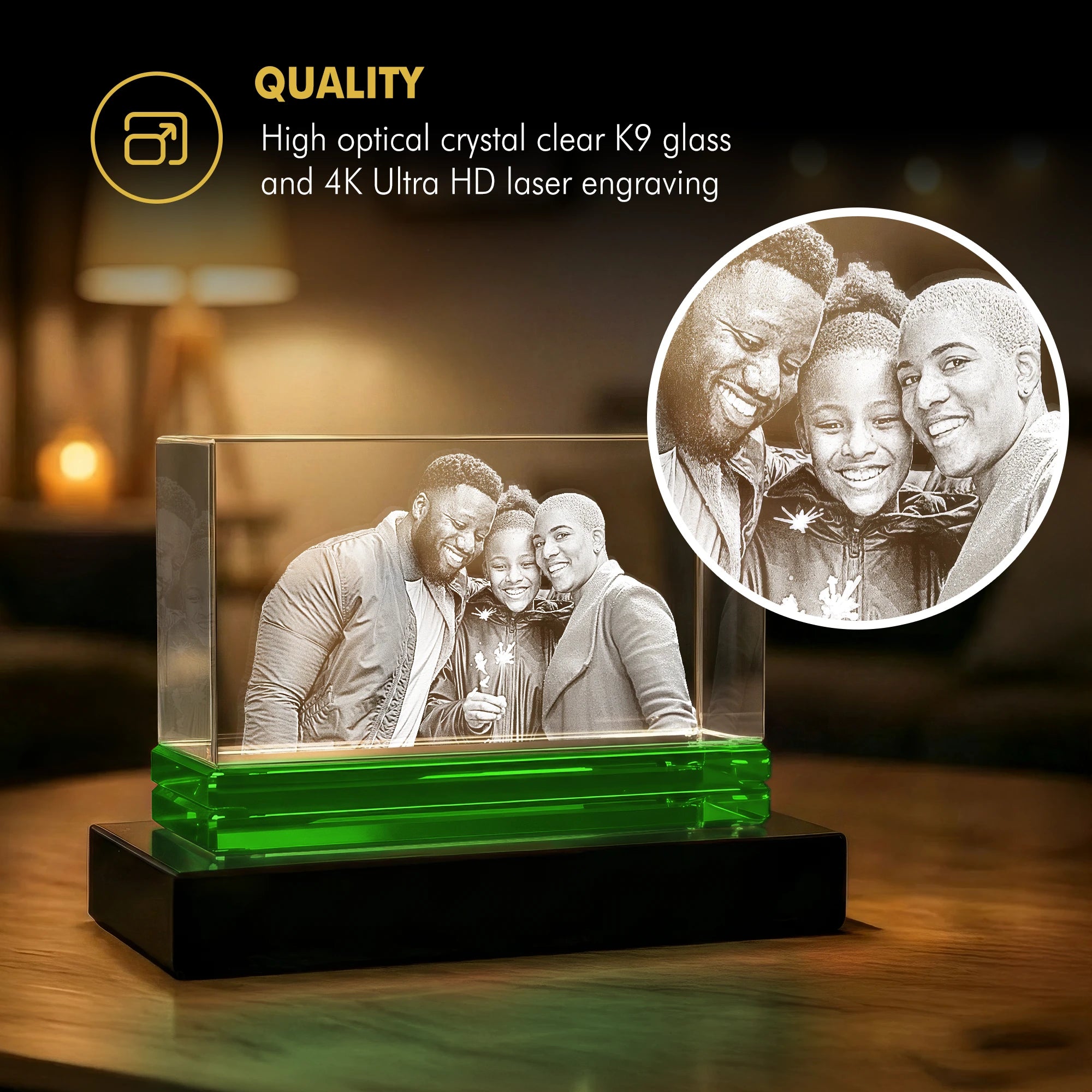 3D Memory Crystal™ - Tabletop - Rectangle - Jewel - Beyond Memories