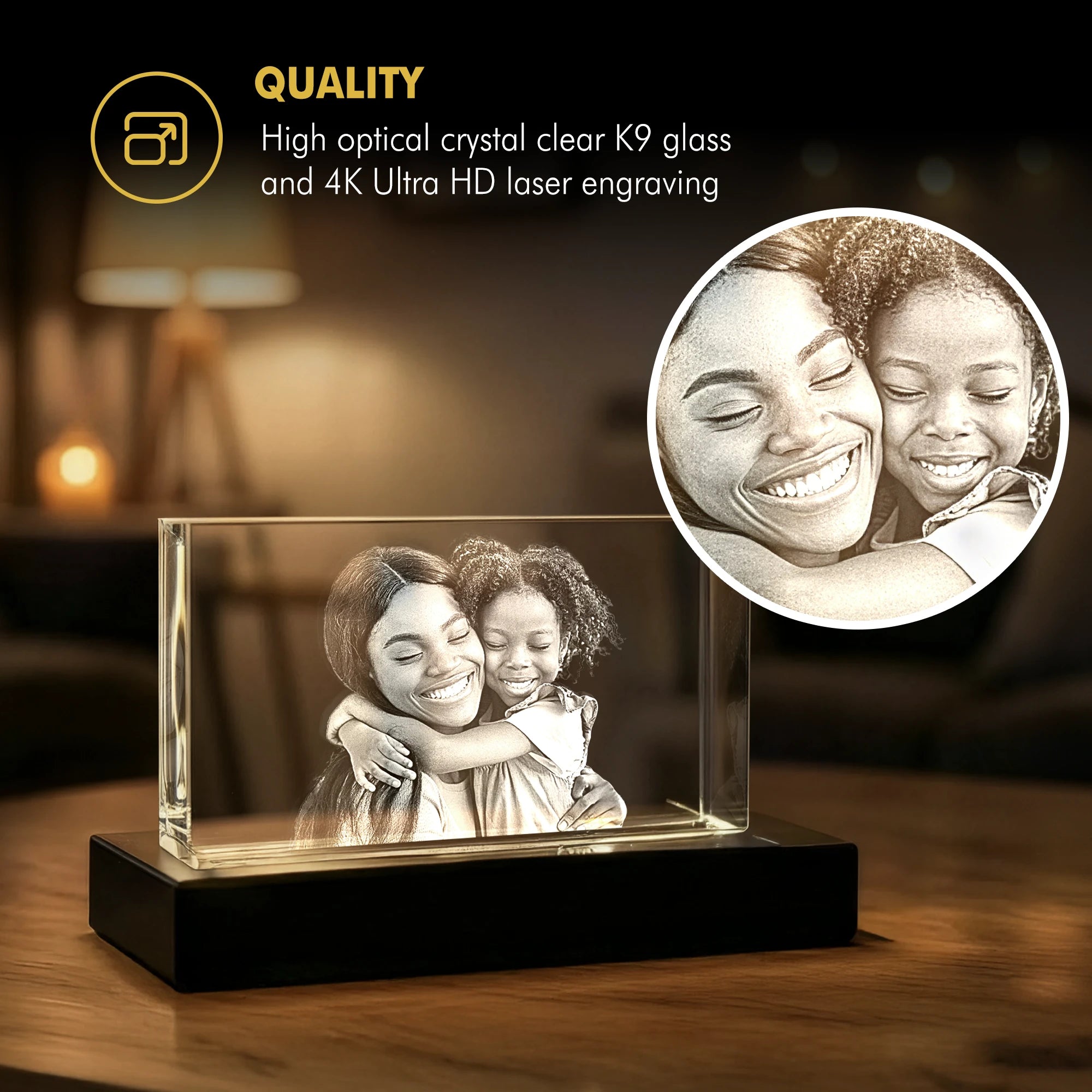 3D Memory Crystal™ - Tabletop - Rectangle - Graduation - Beyond Memories