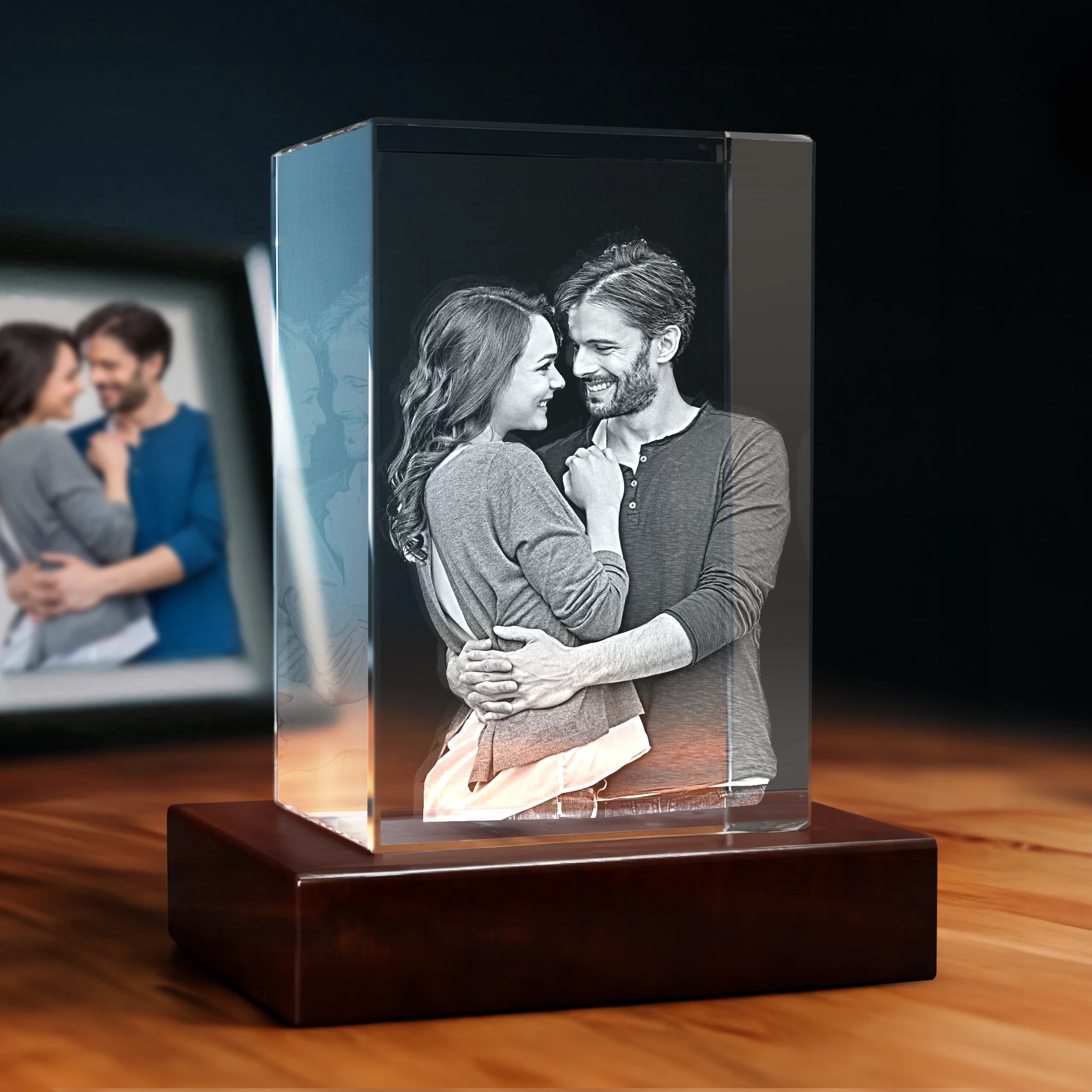 3D Engraving Crystal Valentine's Day - Rectangle - Beyond Memories - 21044039