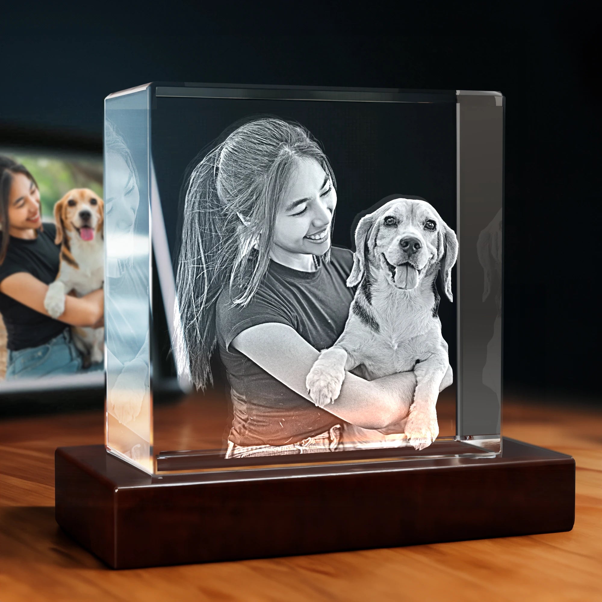 3D Photo Engraving Crystal - Square - Beyond Memories - 69156082