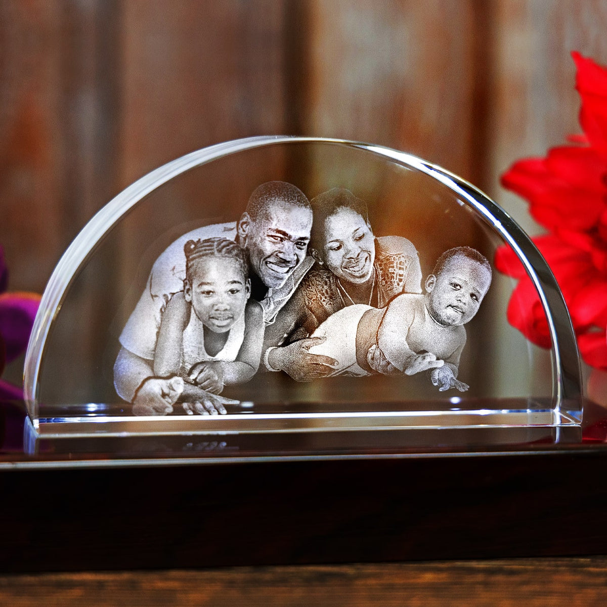 Crescent Crystal Engraving - 3D Arc