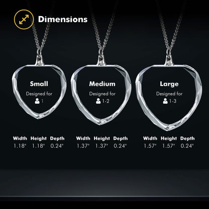 Beyond Memories Necklace Heart Size Chart