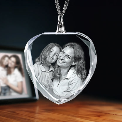 2D Crystal Photo Necklace - Heart - Beyond Memories - 43550173