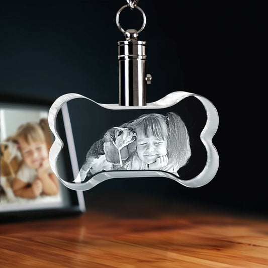 2D Crystal Photo Keychain - Bone - Beyond Memories - 22543321
