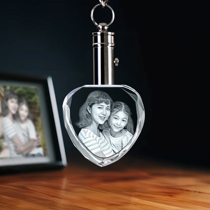 2D Crystal Photo Keychain - Heart - Beyond Memories - 27405537