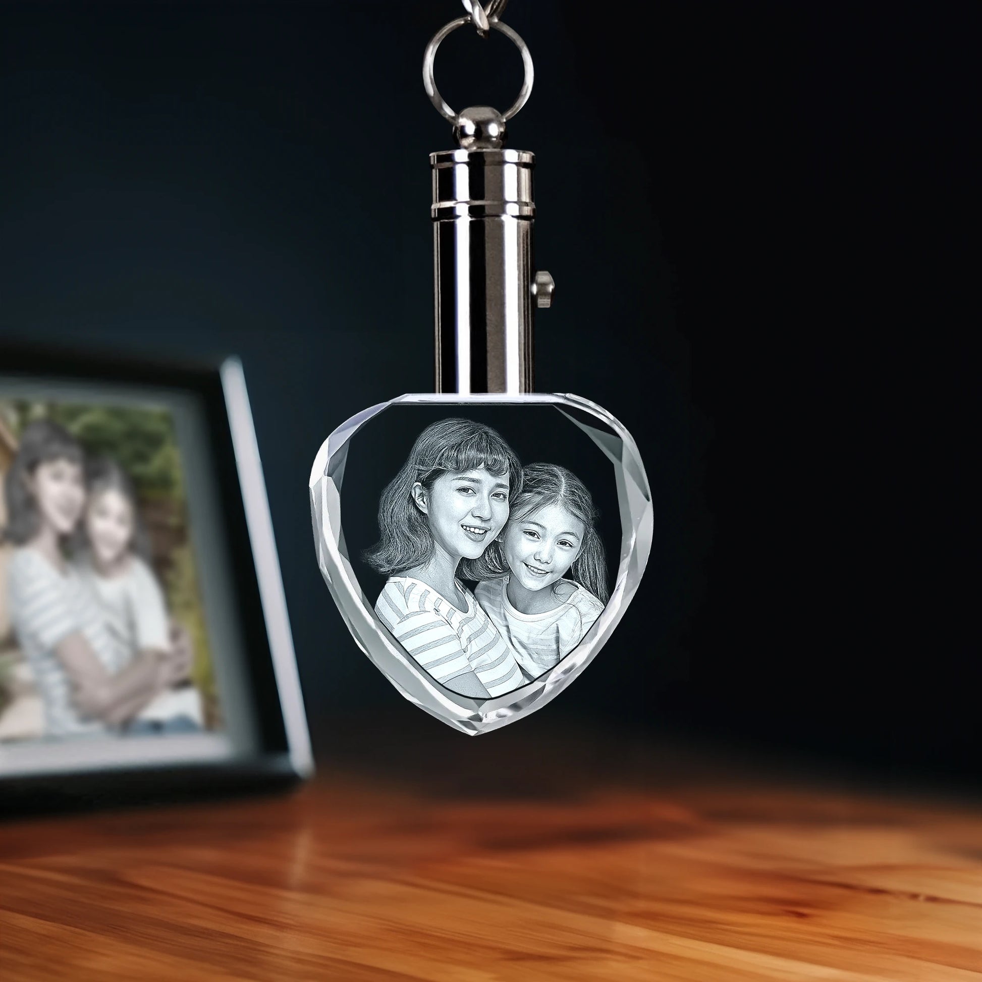 2D Crystal Photo Keychain - Heart - Beyond Memories - 67606274
