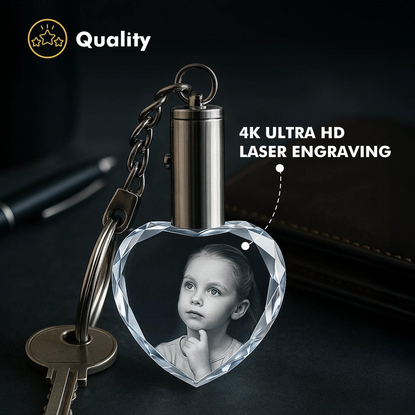 Mother’s Guiding Hand Crystal Keychain - Octagon - Beyond Memories