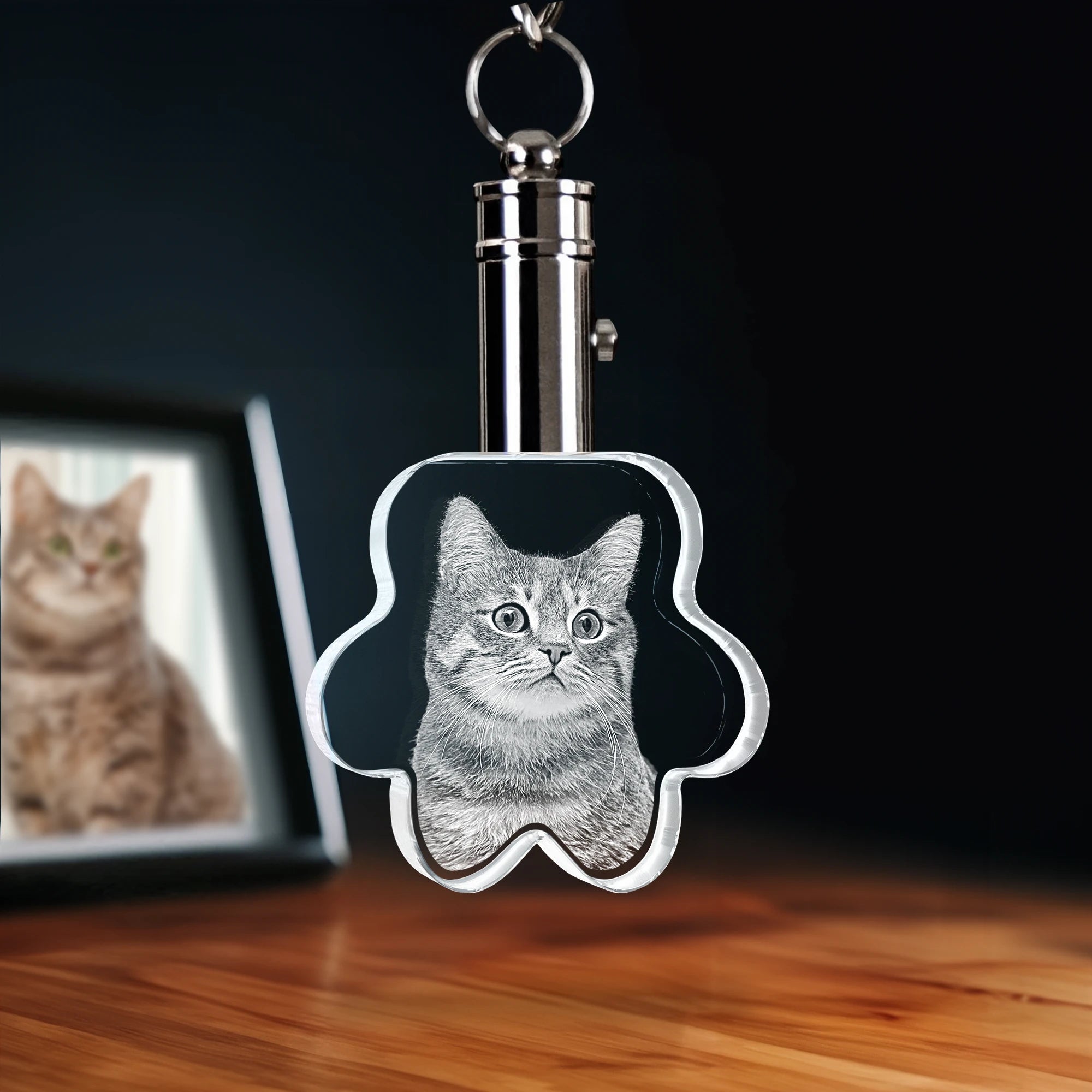 2D Crystal Photo Keychain - Paw - Beyond Memories - 87926613