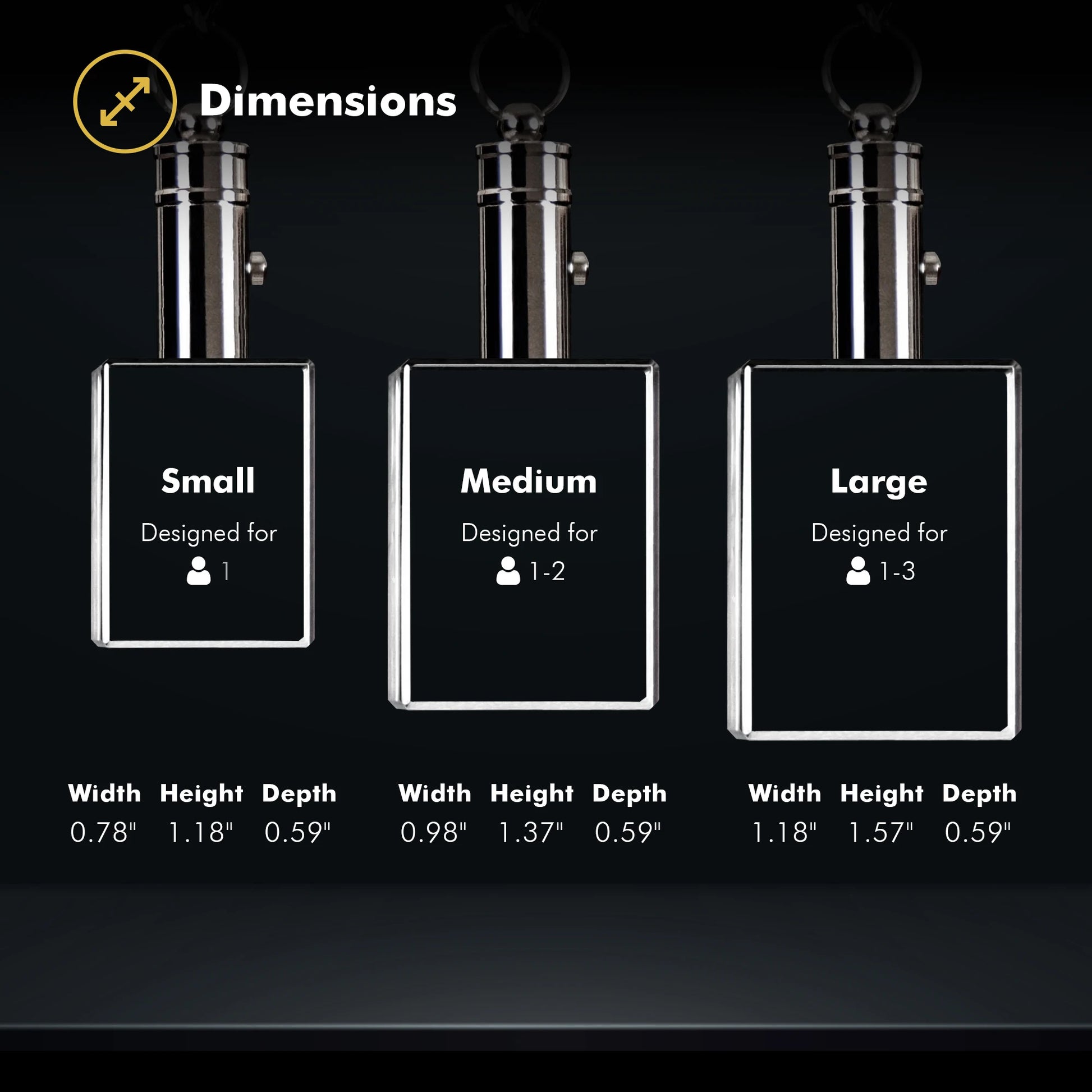 Rectangle Photo Keychain Size Chart