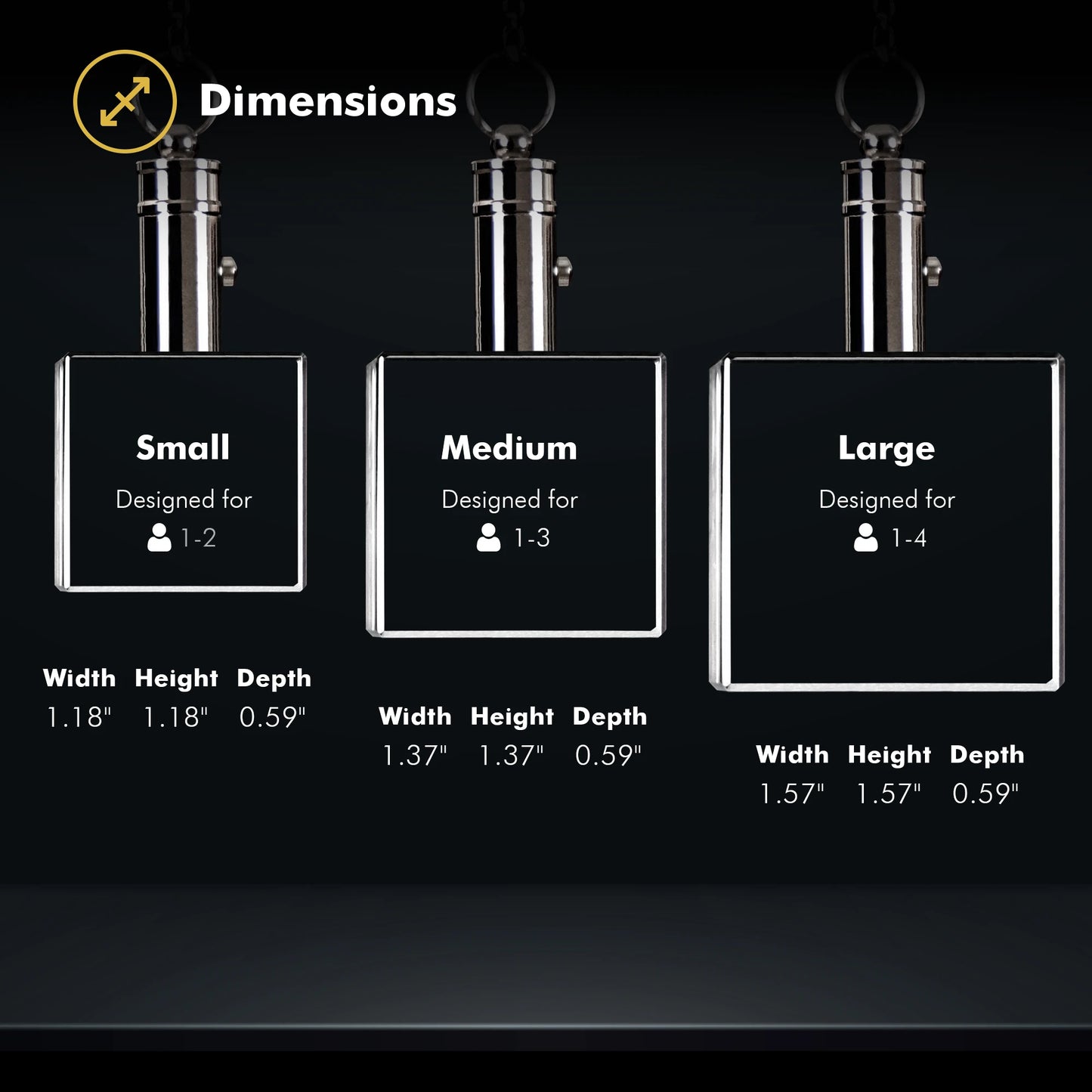 Square Photo Keychain Size Chart