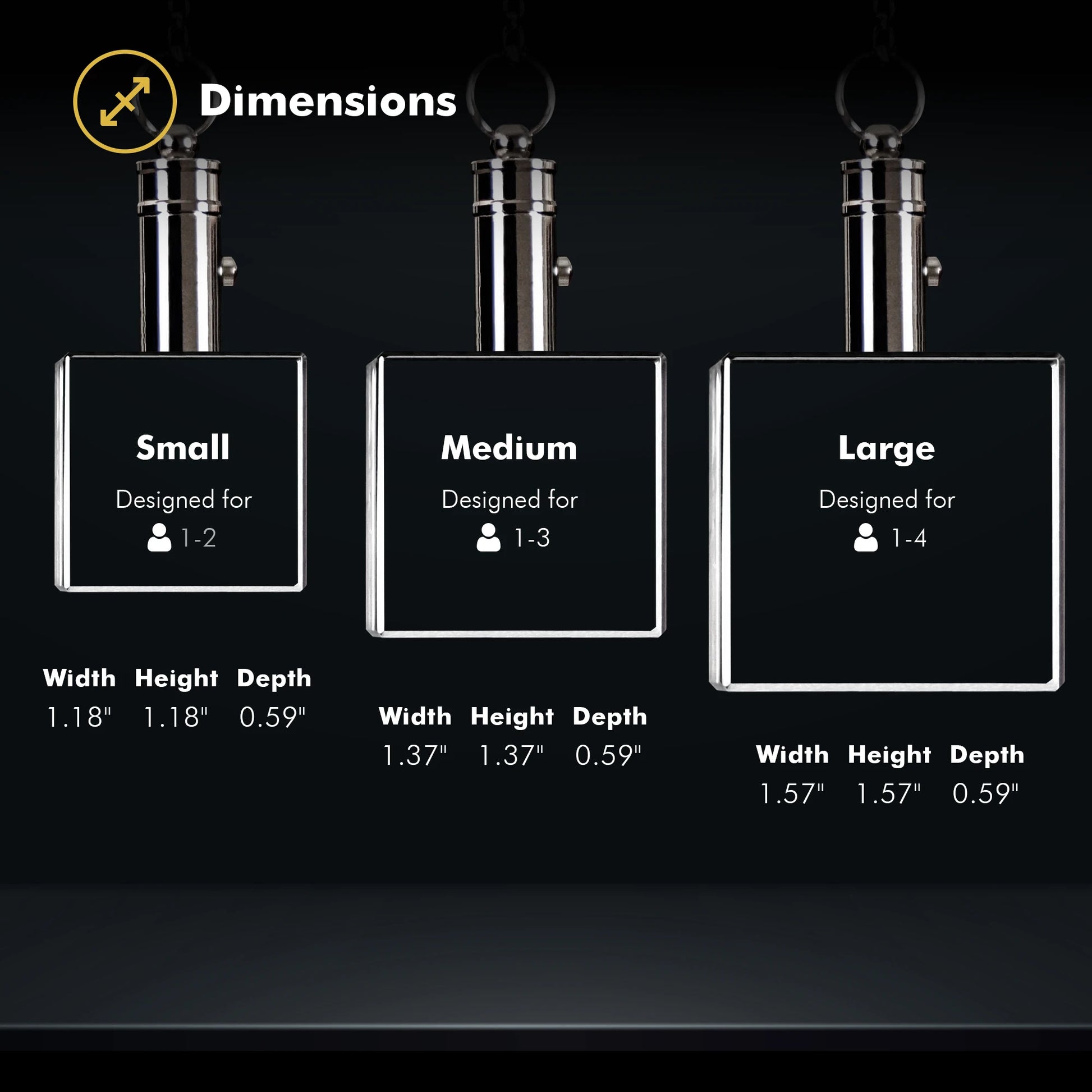 Square Photo Keychain Size Chart