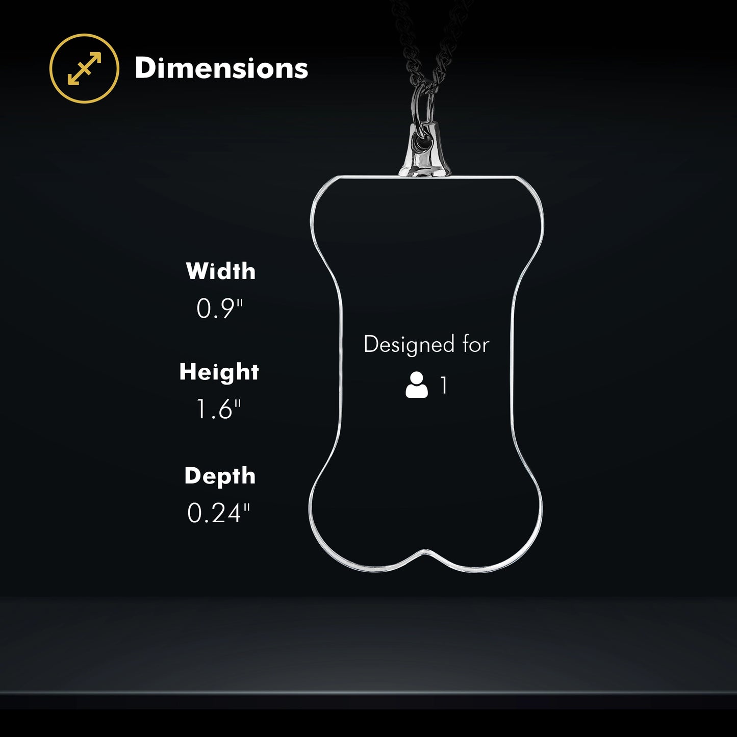 2D Crystal Photo Necklace - Bone - Beyond Memories