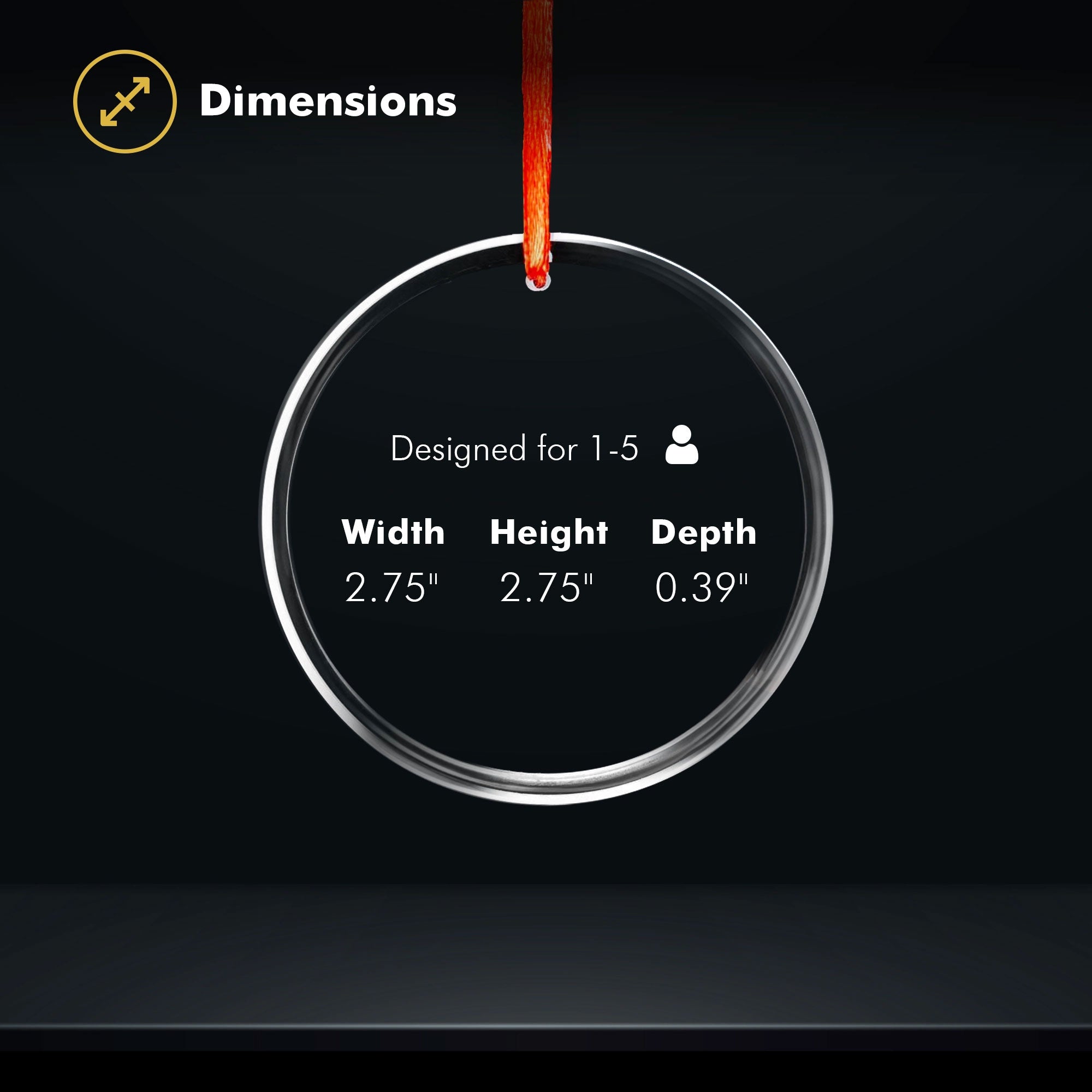 Crystal Ornament - Circle - Size