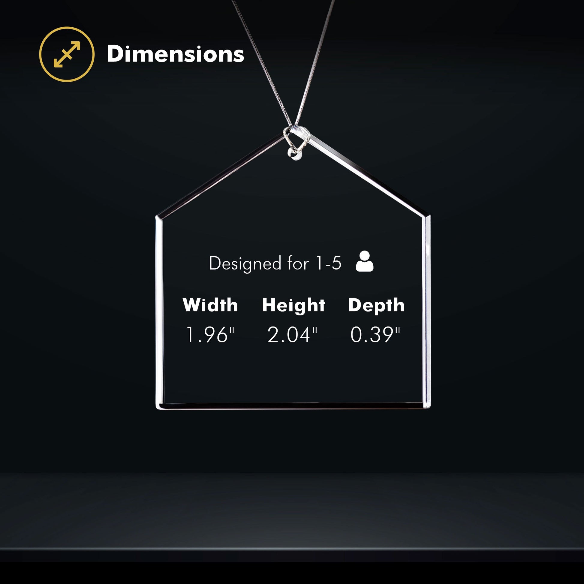 Crystal Ornament - House - Size