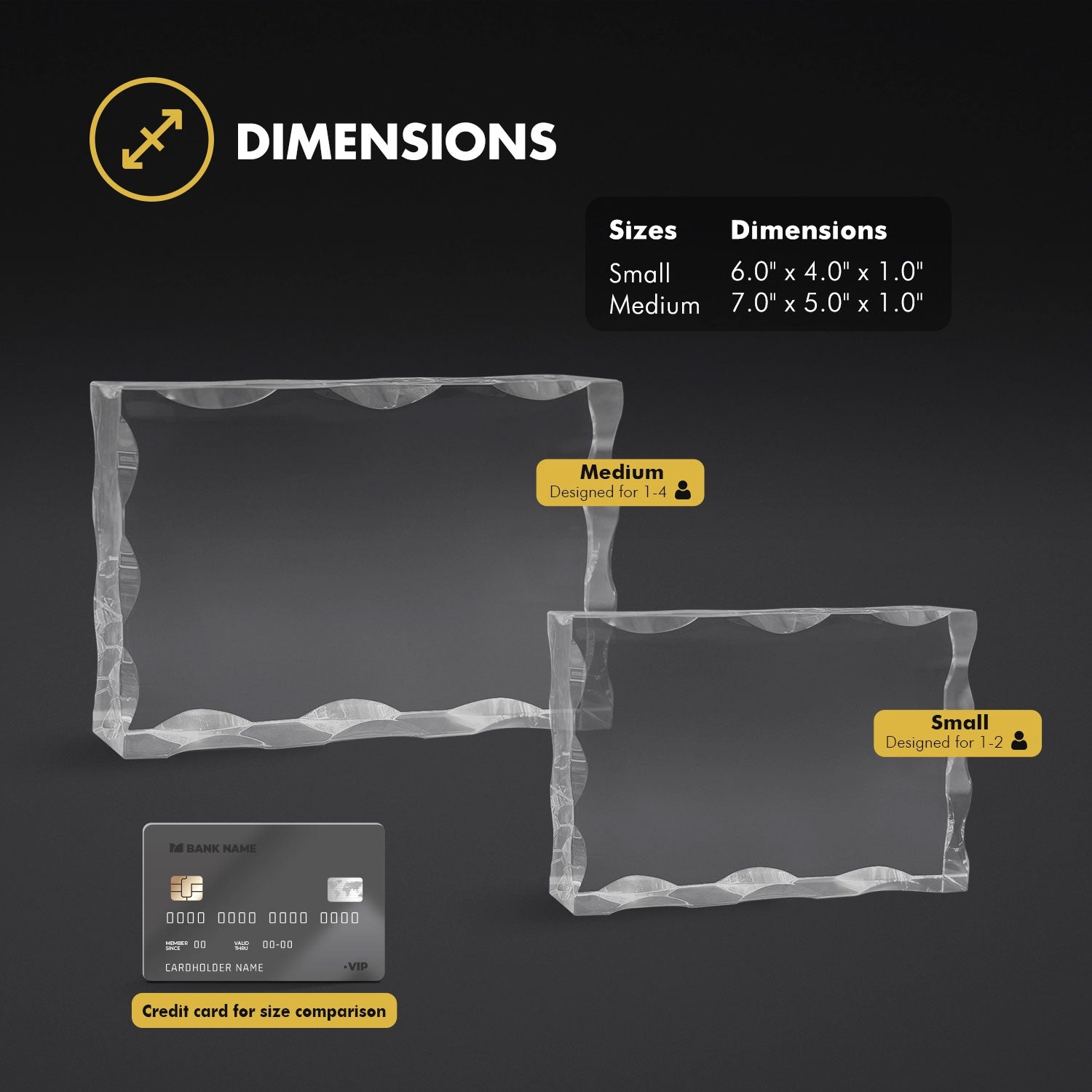 Crystal Award Plaque - Small - Medium