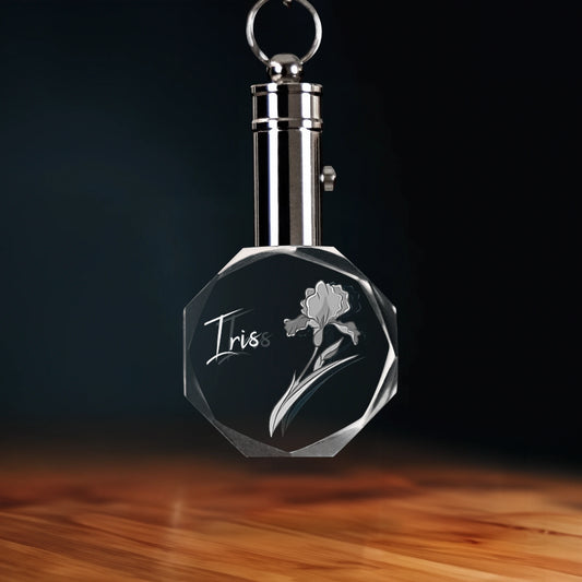 February Iris Crystal Keychain - Octagon - Beyond Memories - 70822507