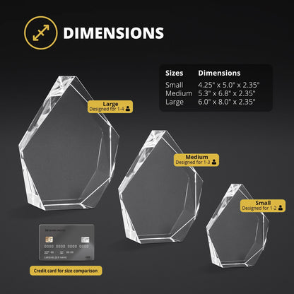 Prestige Hexagon Crystal Size Chart