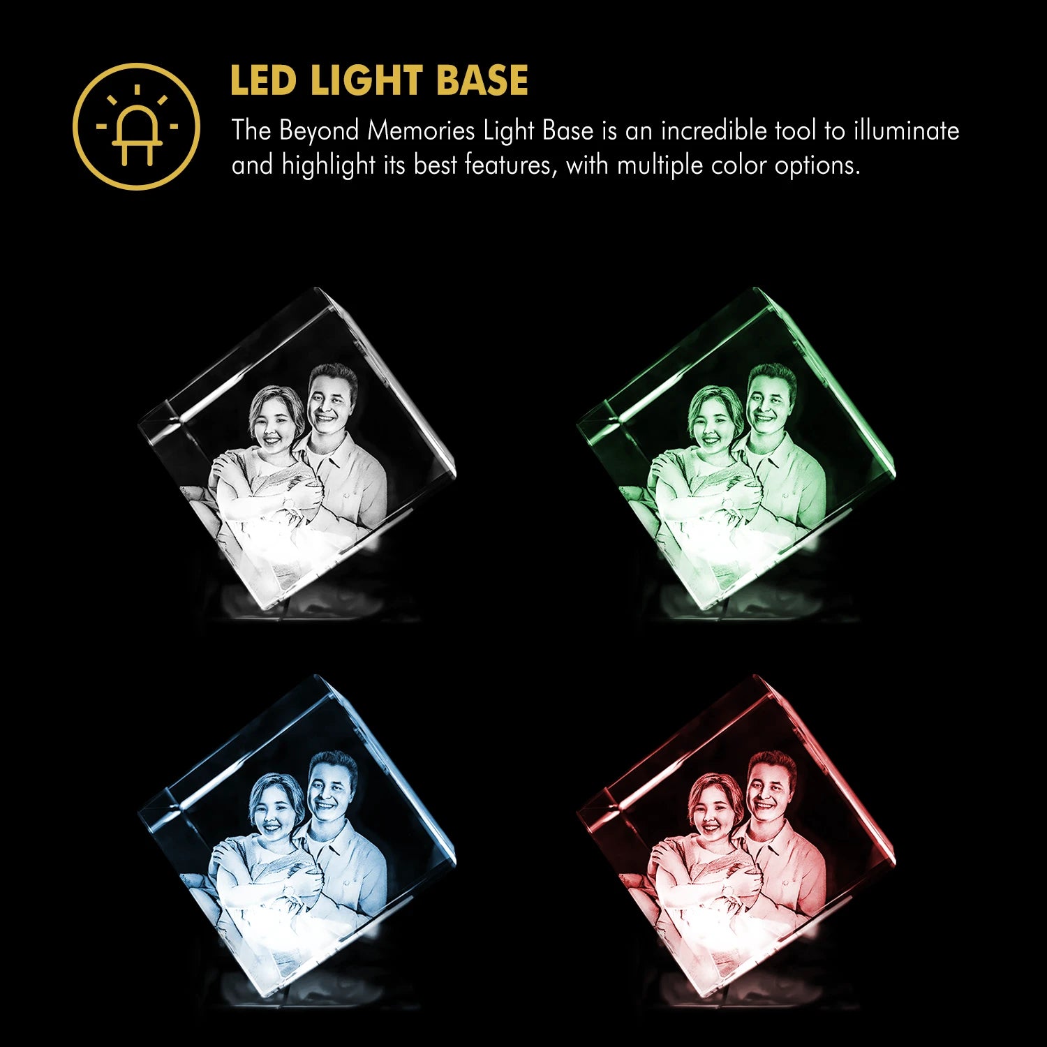 3D Memory Crystal™ - Tabletop - Cube - For Mom - Beyond Memories