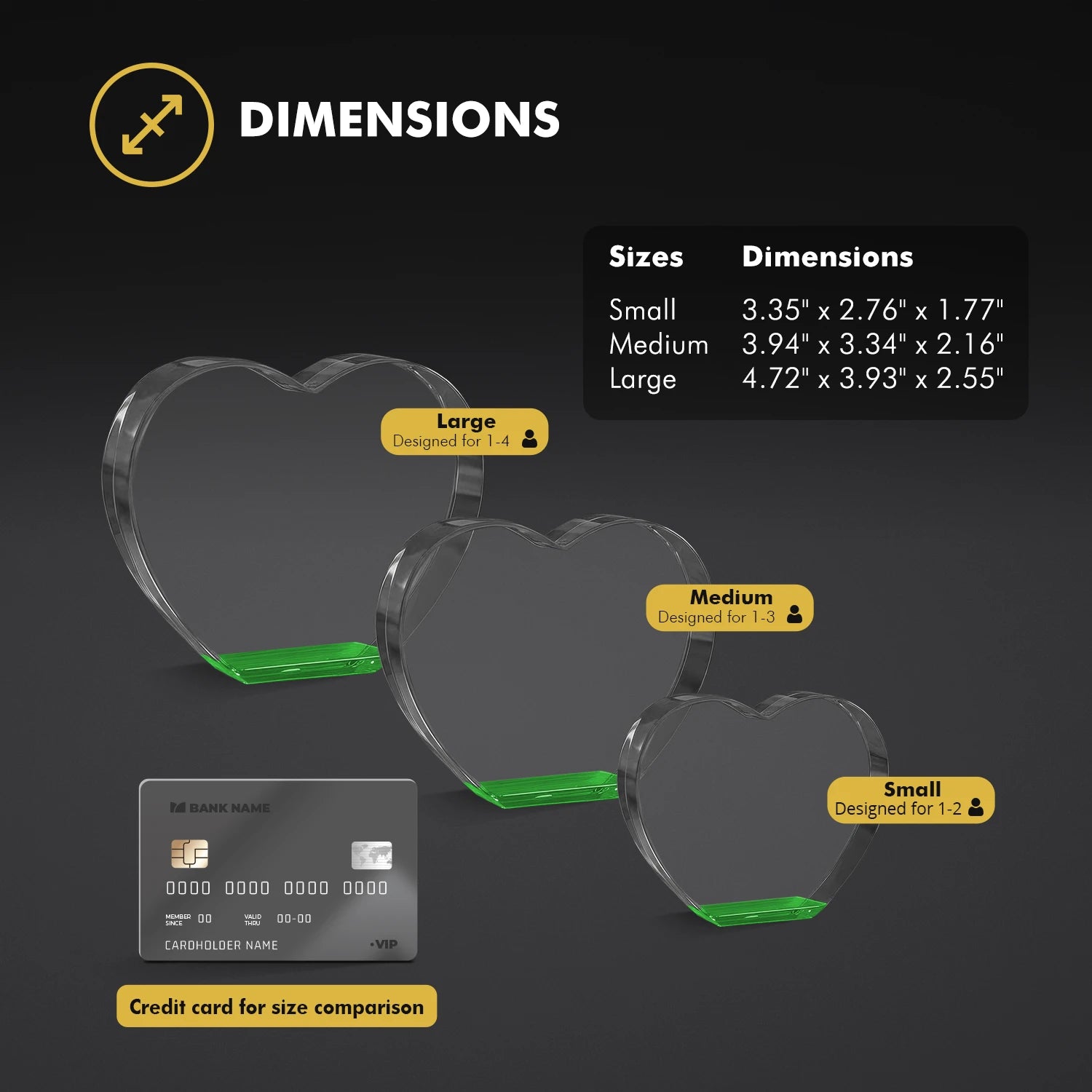 3D Memory Crystal™ - Tabletop - Heart - Jewel - Beyond Memories