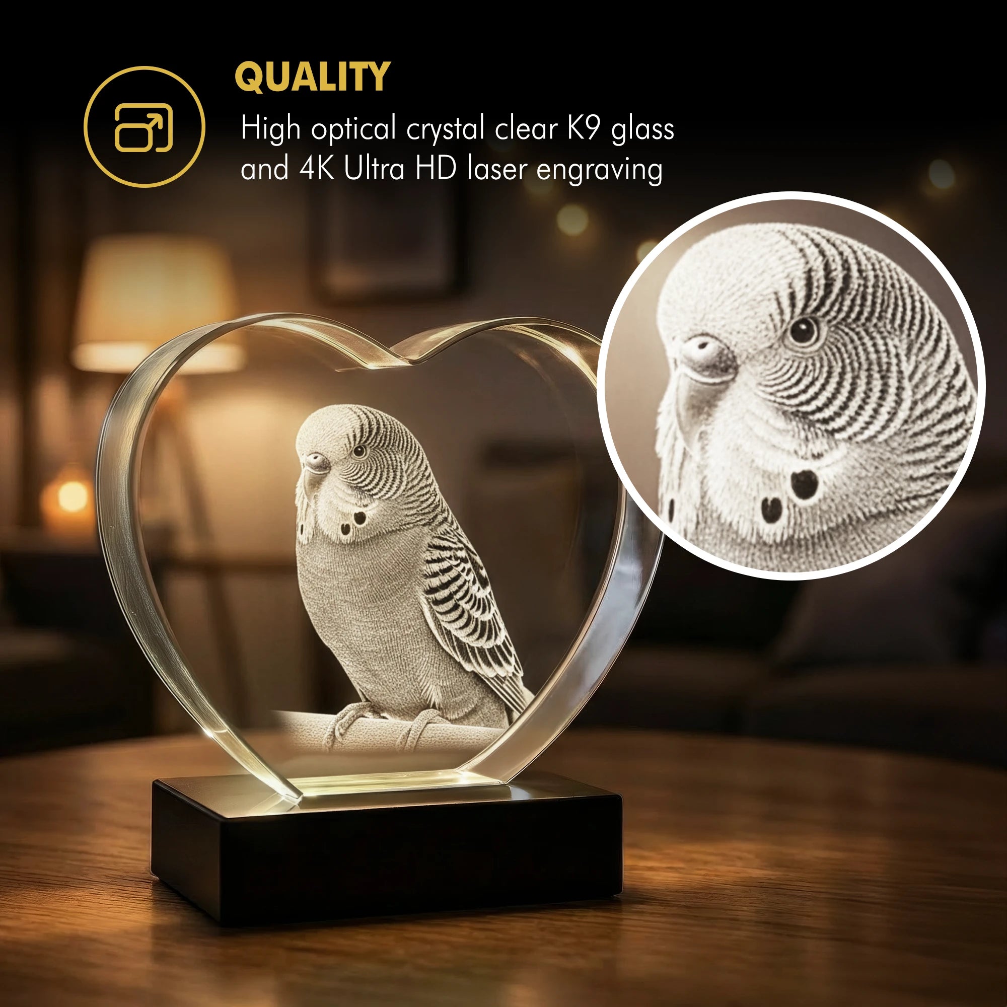 3D Pet Crystal Engraving - Heart - Beyond Memories - 50511998