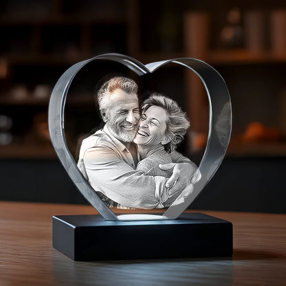 3D Memory Crystal™ - Tabletop - Heart - Wedding - Beyond Memories