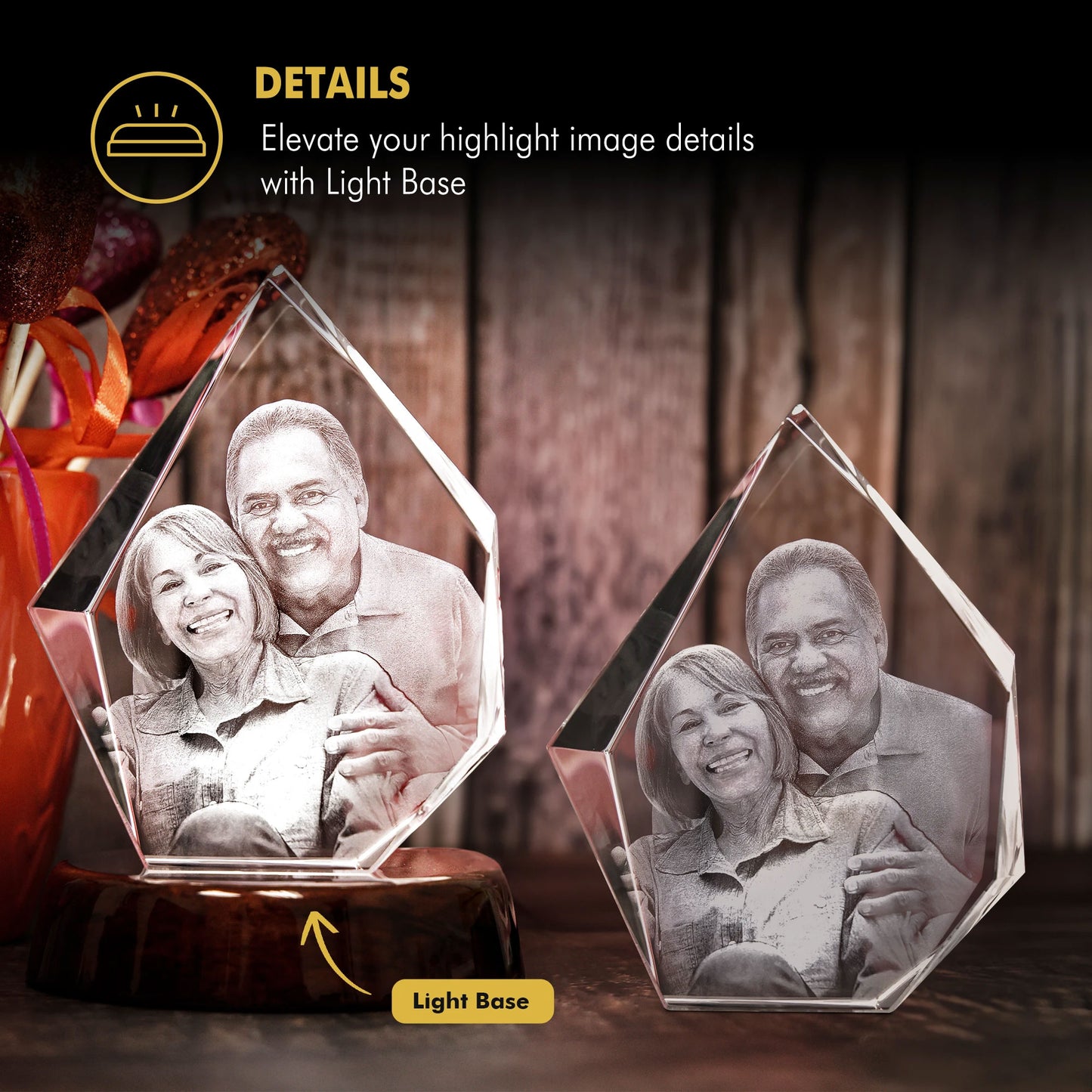 Beyond Memories - High Optical Crystal Clear K9 Glass and 4K Ultra HD Laser Engraving