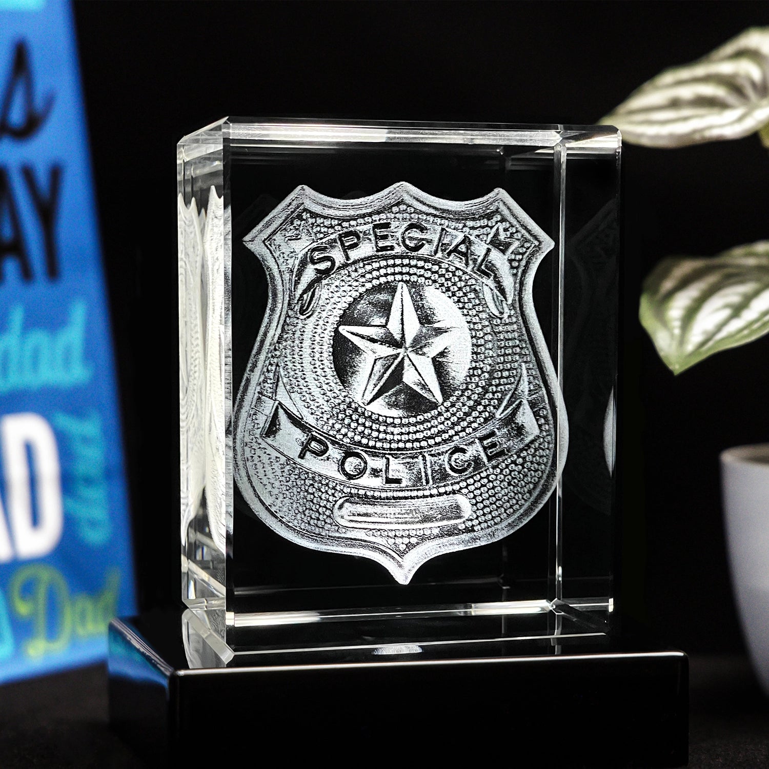 Law Enforcement Crystal Gift - 3D Rectangle