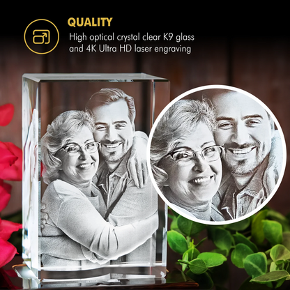 Beyond Memories - High Optical Crystal Clear K9 Glass and 4K Ultra HD Laser Engraving