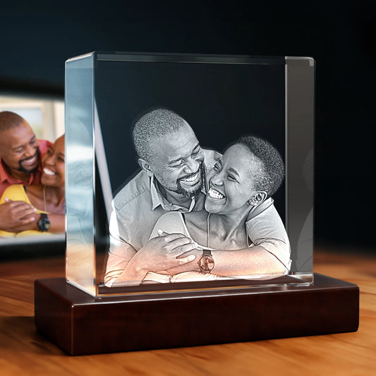 3D Crystal Gift for Him - Square - Beyond Memories - 81476661