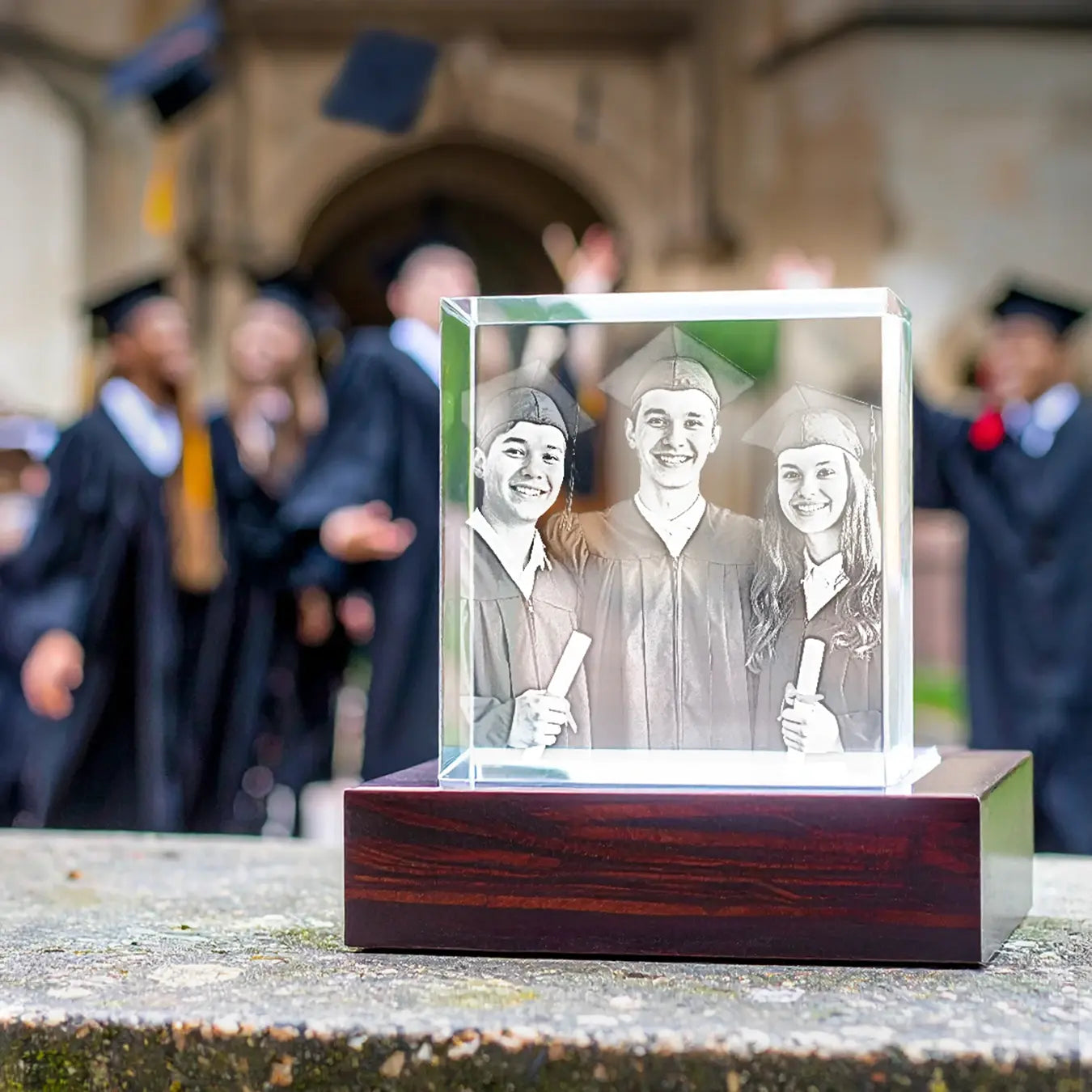 3D Graduation Engraving Crystal Gift - Square - Beyond Memories - 92598137