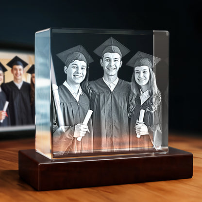 3D Graduation Engraving Crystal Gift - Square - Beyond Memories - 6076371