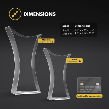 Crystal Award Trophy - Small - Medium