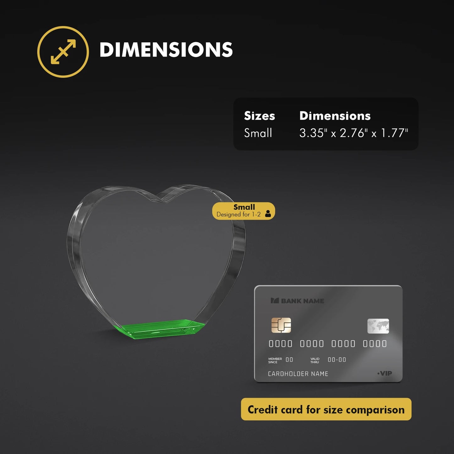 3D Photo Engraving Crystal Keepsake – Jewel Heart