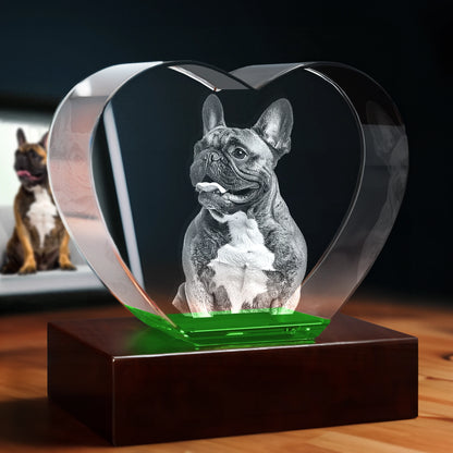 3D Photo Engraving Crystal Keepsake – Jewel Heart