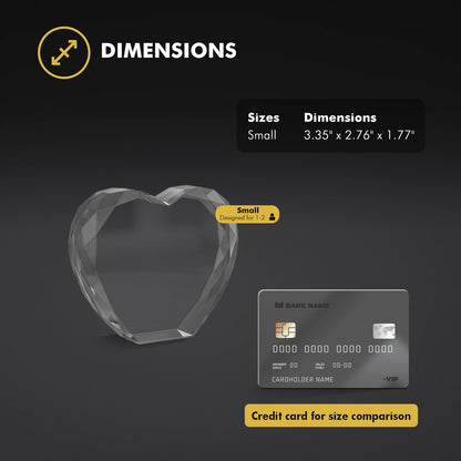 3D Photo Engraving Multi Faceted Heart Crystal