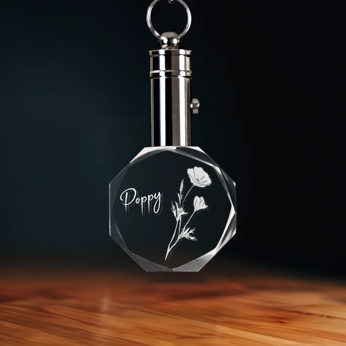 August Poppy Crystal Keychain - Octagon - Beyond Memories - 86970692
