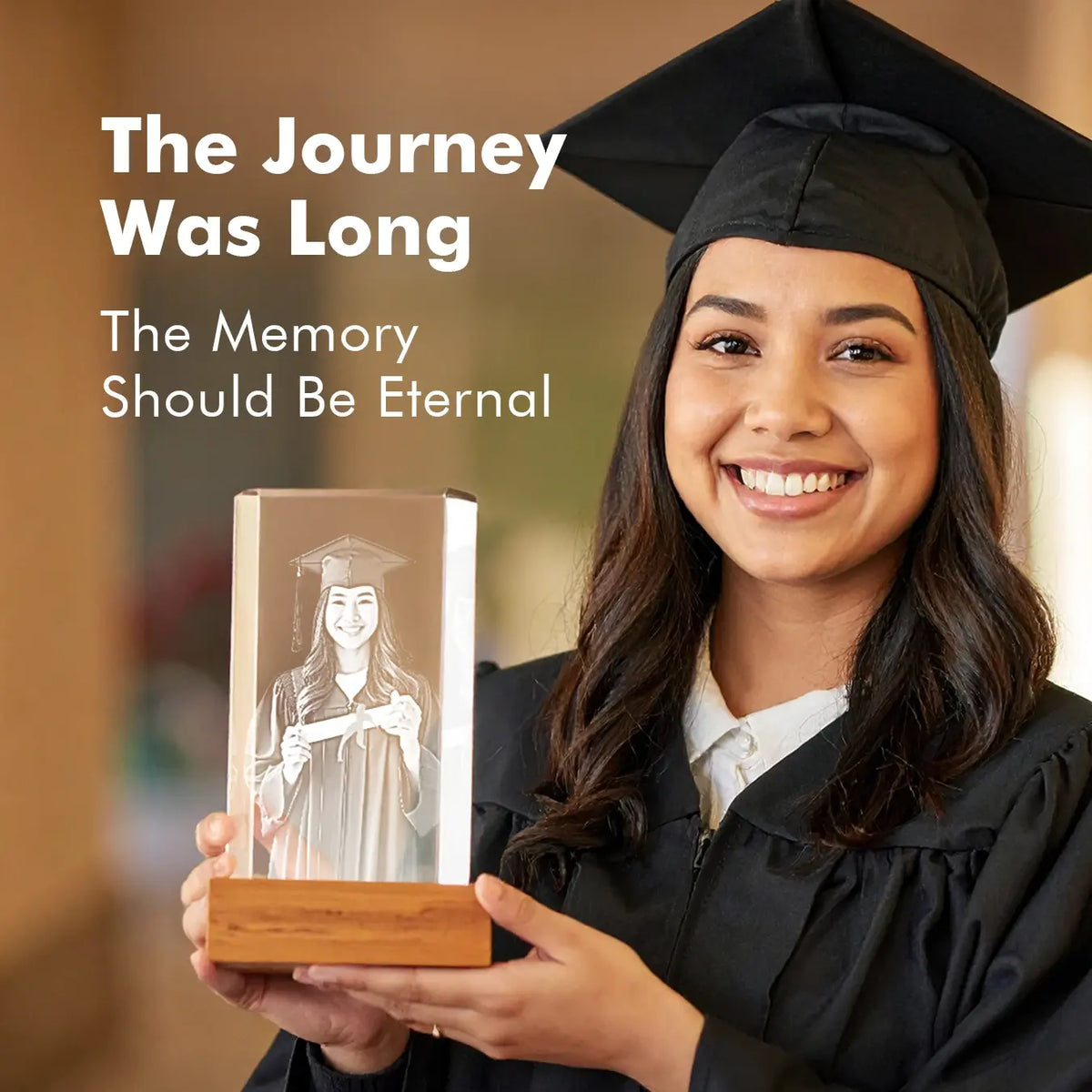 3D Graduation Engraving Crystal - Rectangle