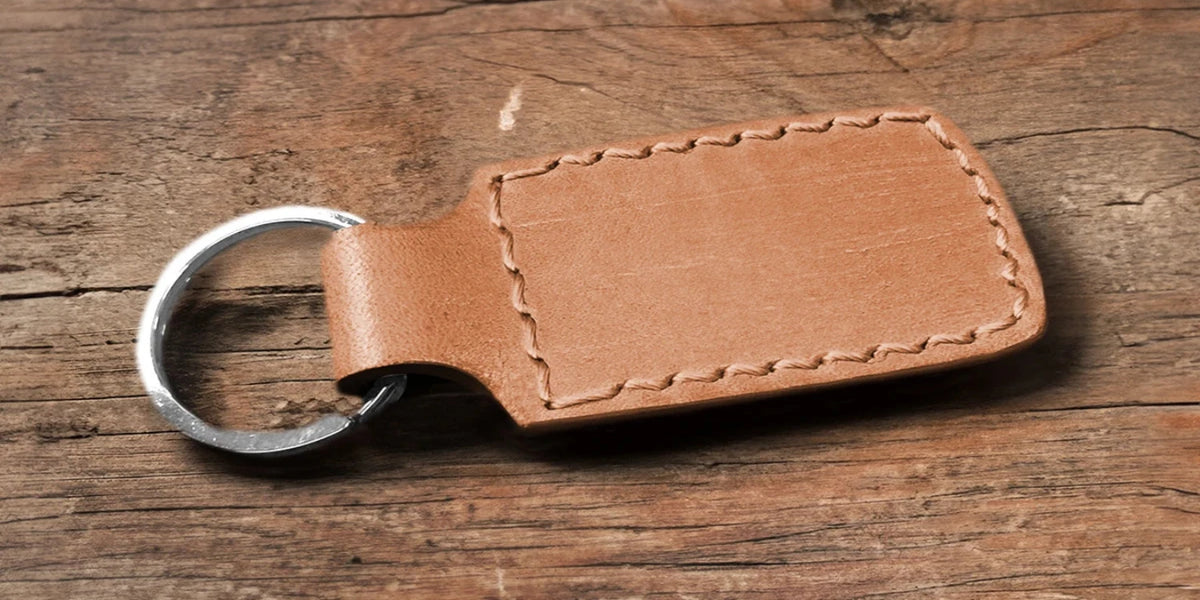 Leather Keychain - Natural