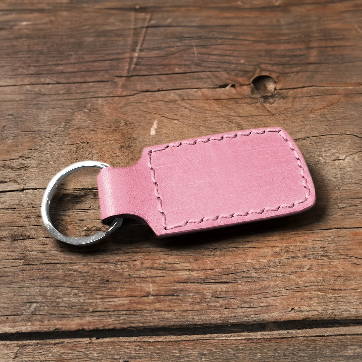 Leather Keychain - Pink