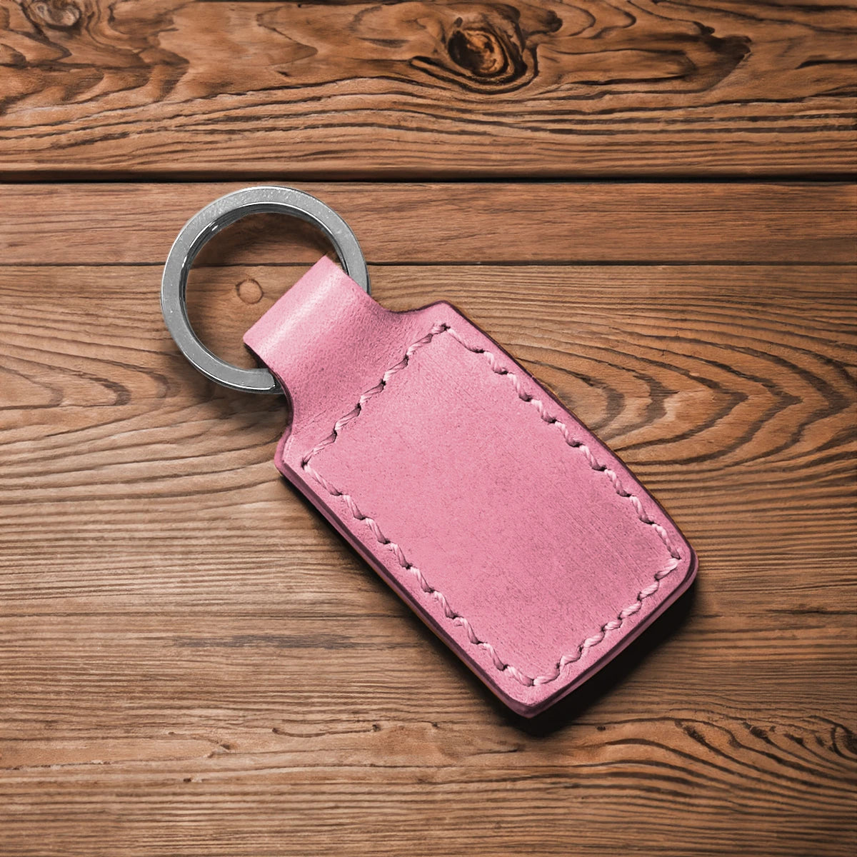 Leather Keychain - Pink