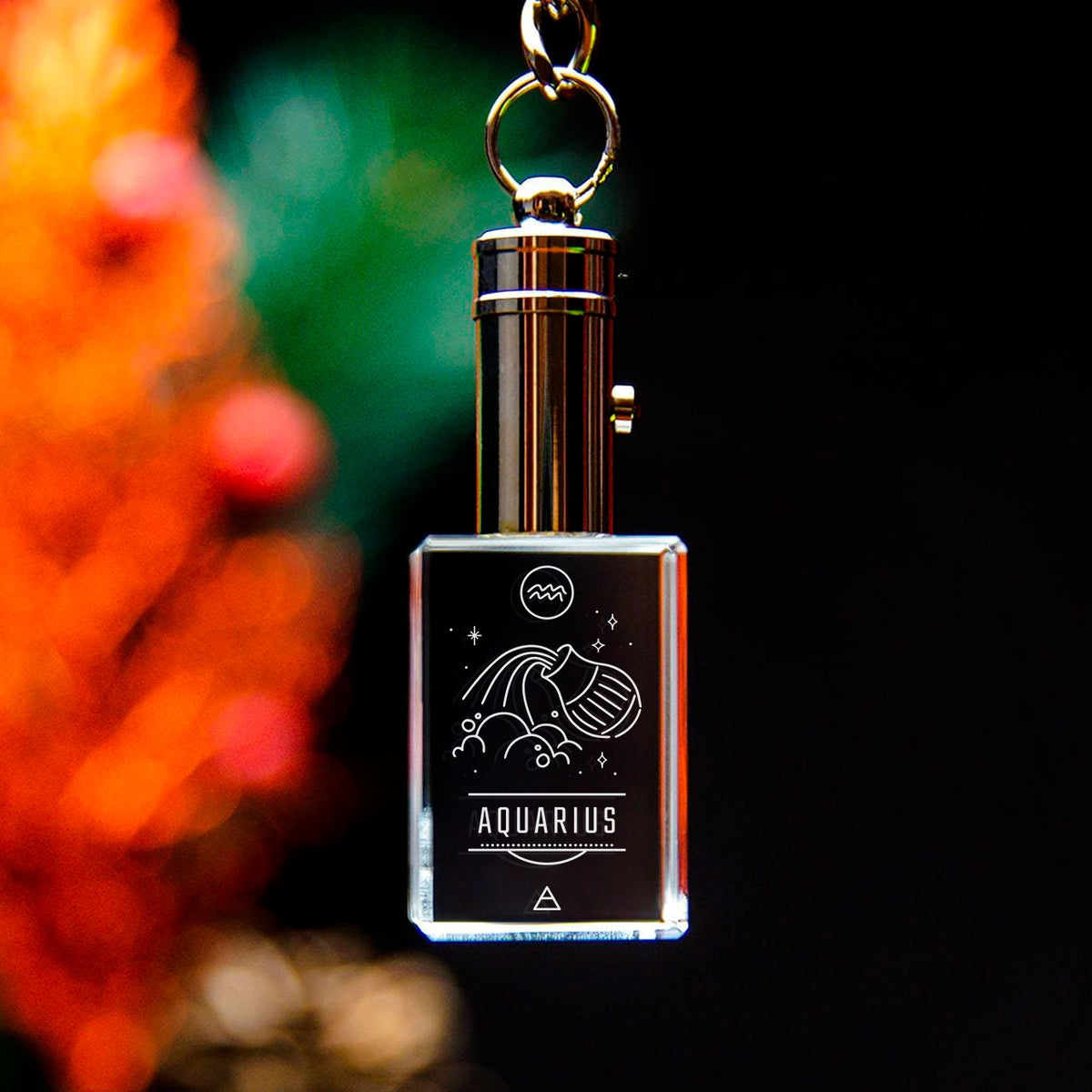 Aquarius Crystal Keychain